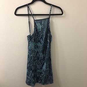 House of three tribal print tank top blue Sz 8